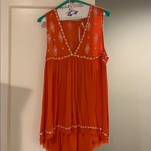 Free People Sleeveless Diamond Embroidered Top